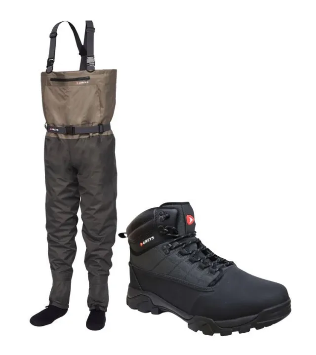 Greys Tail set waders traspiranti con stivali