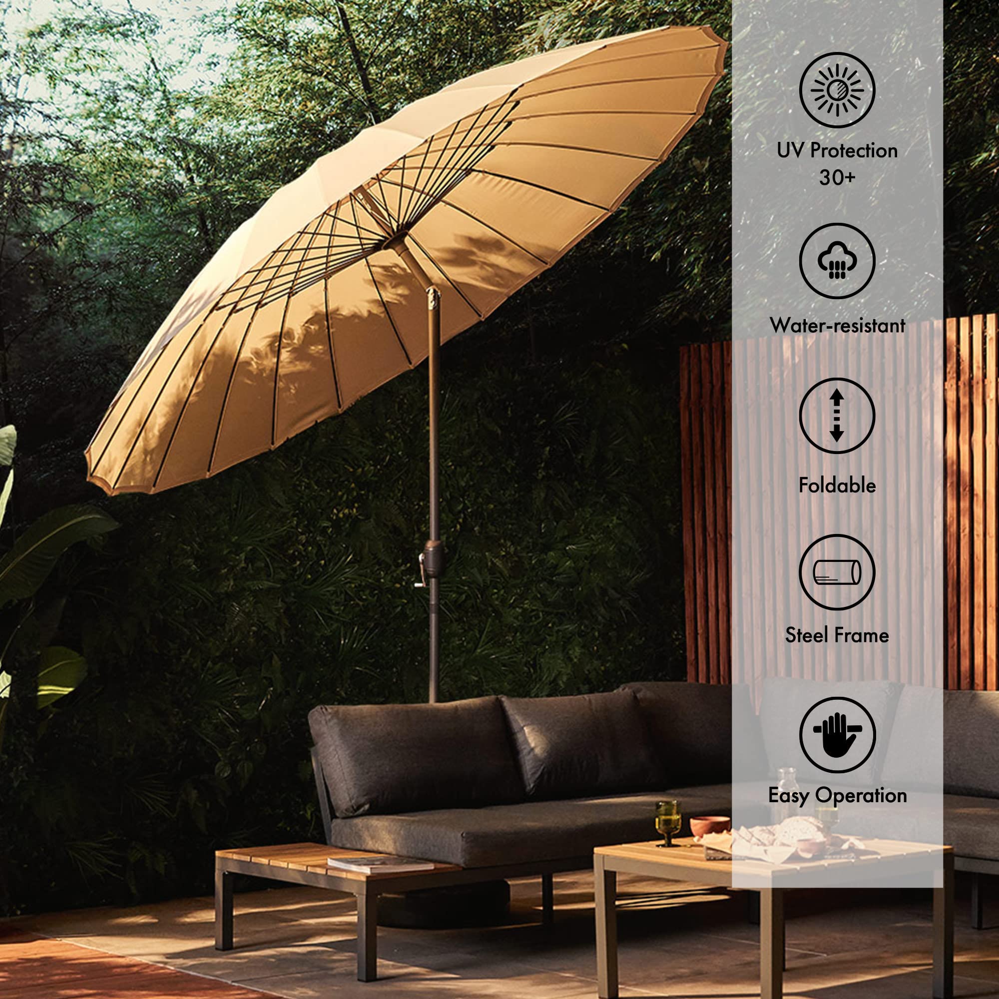 VonHaus Shanghai ombrellone 2,7 m avorio