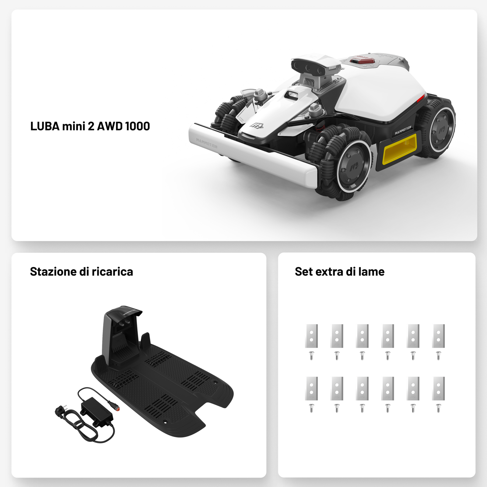 MAMMOTION LUBA mini 2 AWD 1000 robot tagliaerba 1000 mq