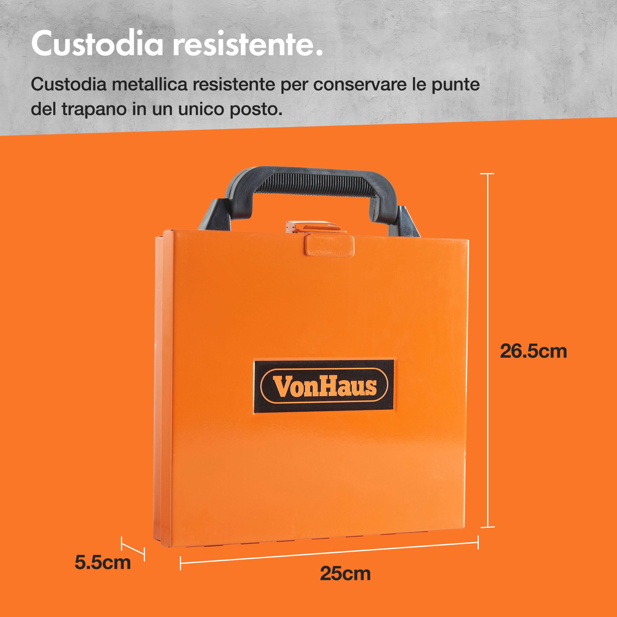 VonHaus HSS Set 99 Punte Trapano Titanio 1,5-10 mm Multimateriale