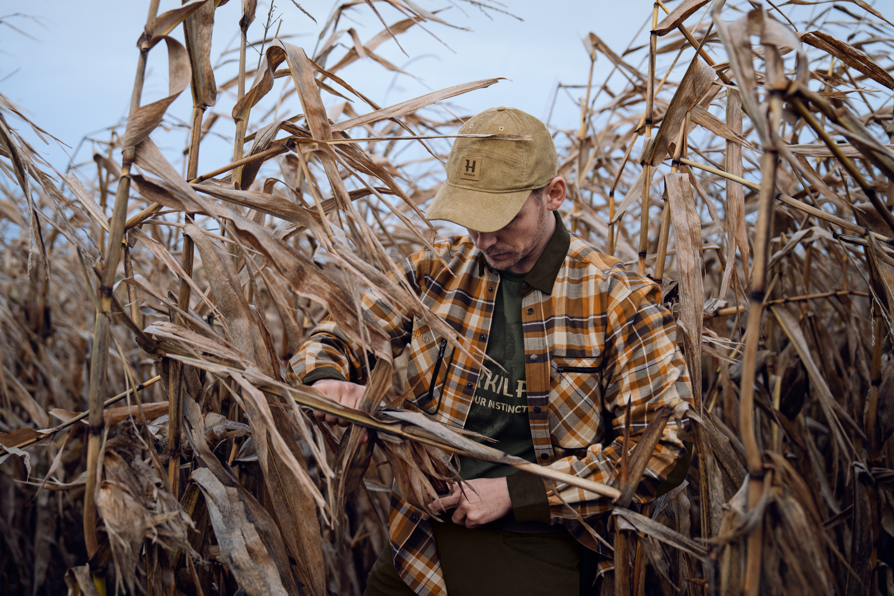 Härkila Pajala camicia caccia uomo quadri cornstalk check