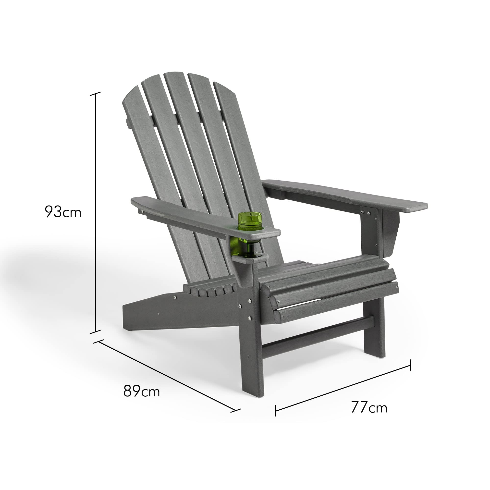 VonHaus Adirondack sedia da giardino plastica grigia