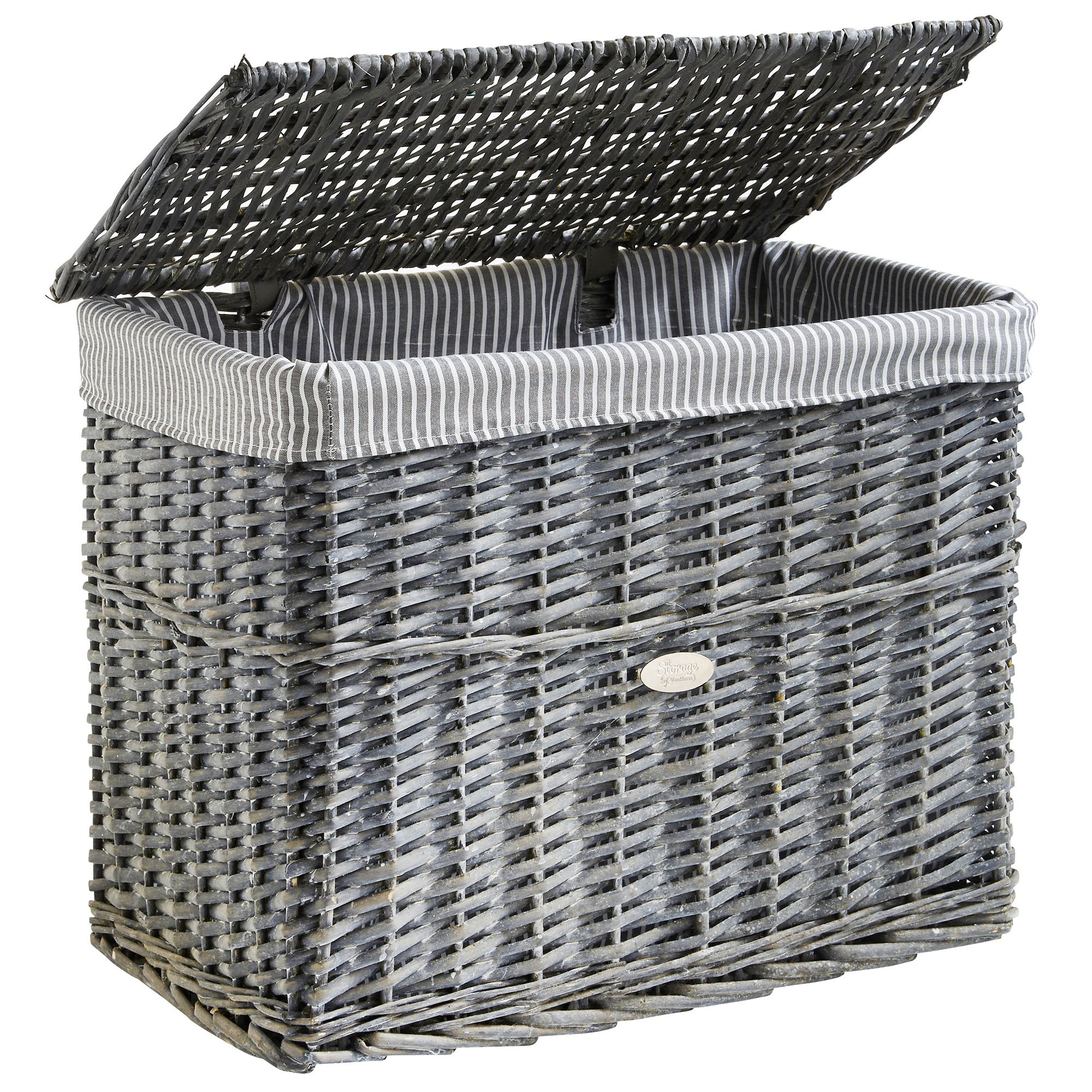 VonHaus Set 5 cesti vimini grigi con fodera lavabile