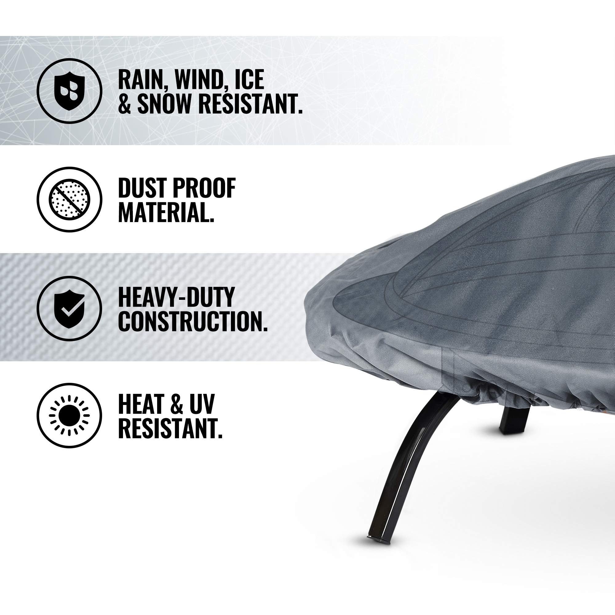 VonHaus Storm copertura braciere rotonda 130 cm grigia
