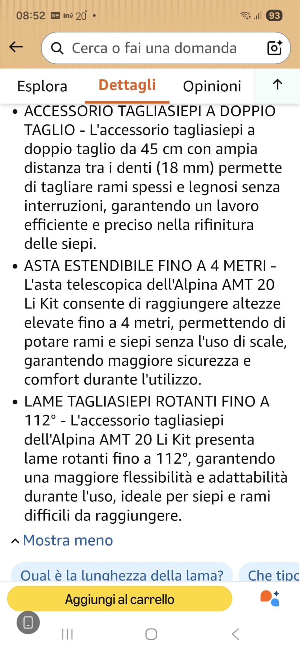 Alpina AMT 20 Li Kit attrezzo multifunzione 20V 4 Ah 4 m