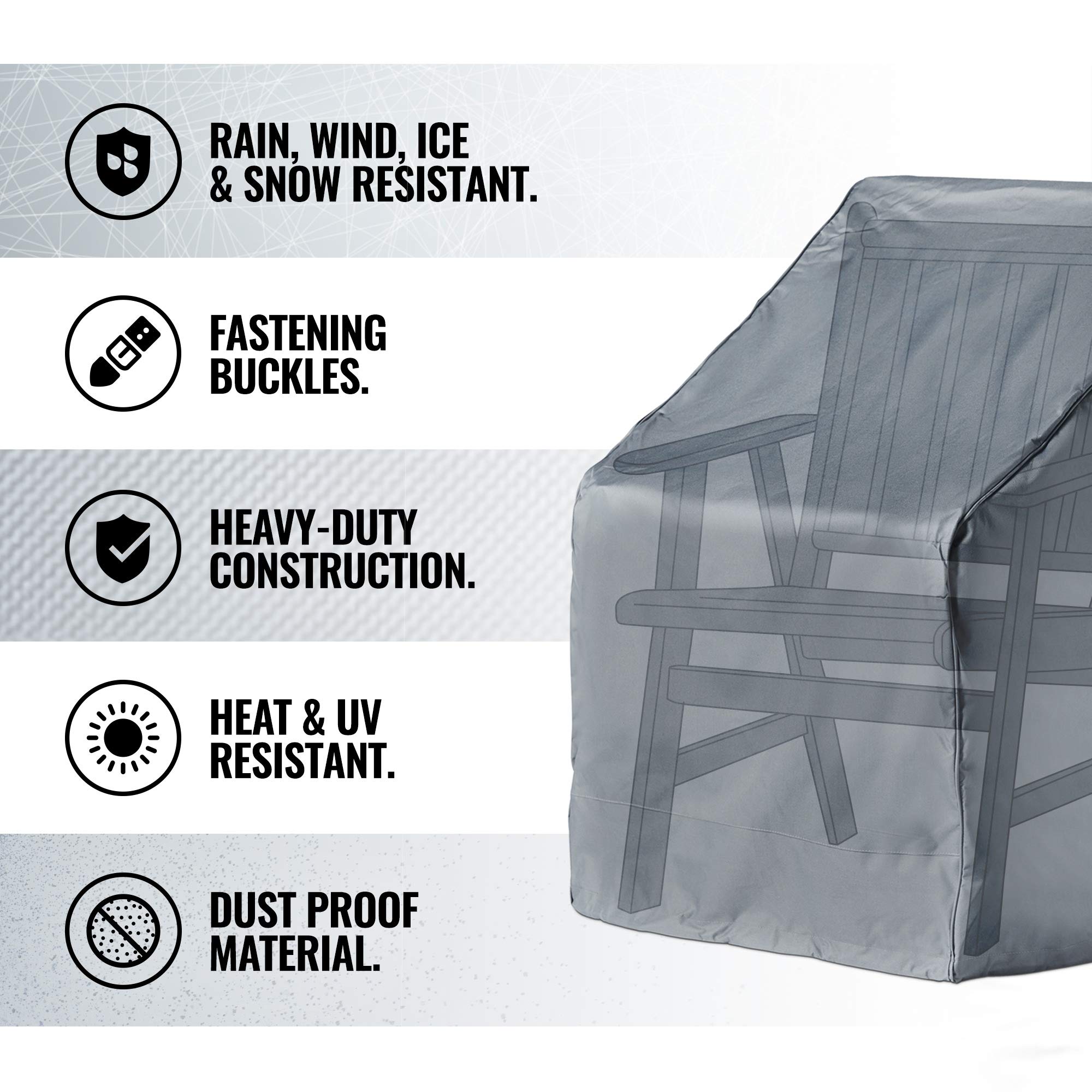 VonHaus Storm Copertura Sedia Giardino Impermeabile Grigia