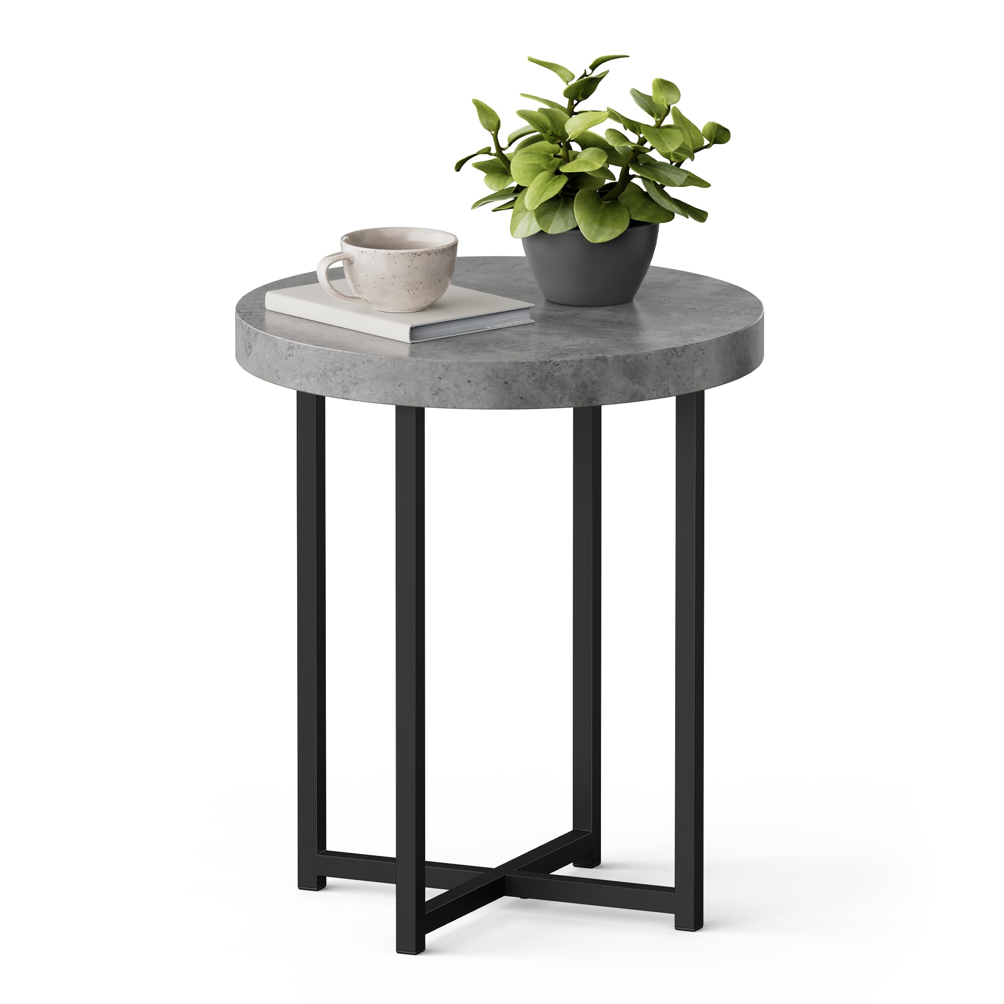 VonHaus Tavolino Caffè Grigio Effetto Cemento