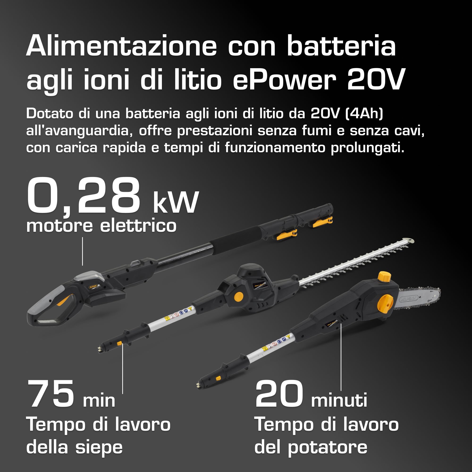 Alpina AMT 20 Li Kit attrezzo multifunzione 20V 4 Ah 4 m