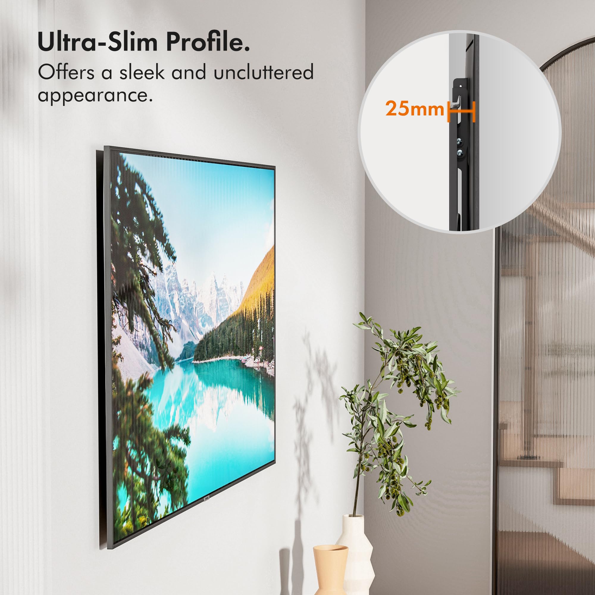 VonHaus Supporto TV a Parete 17-37" Inclinabile Acciaio