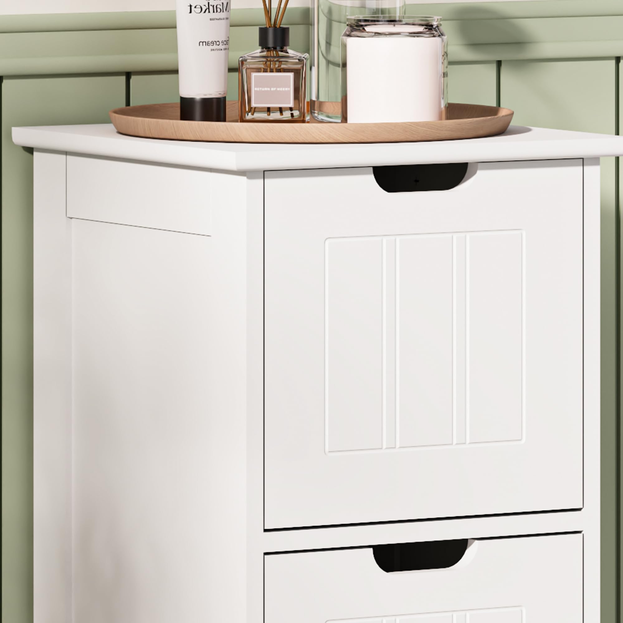 VonHaus mobiletto 3 cassetti bianco coloniale 30x30x81