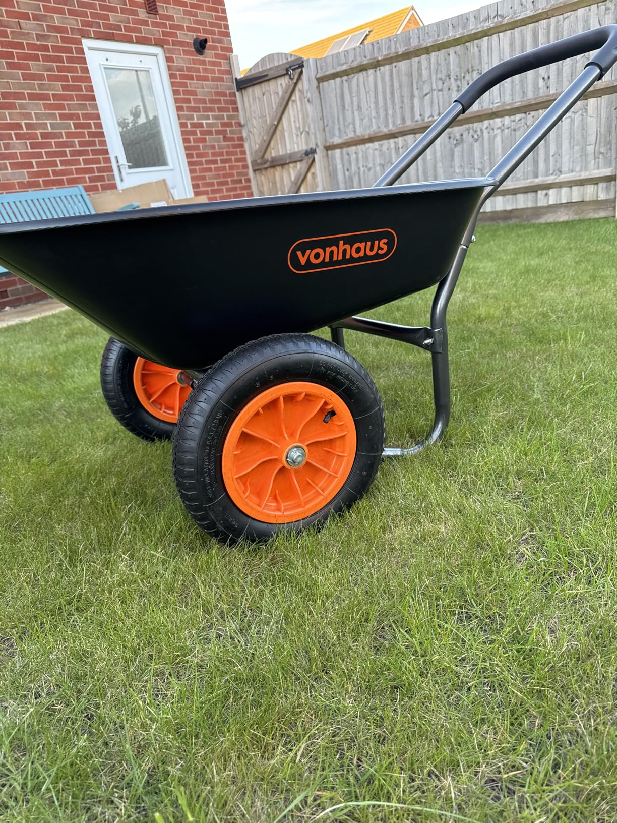 VonHaus Carriola Giardino 78L 2 Ruote Portata 100 kg