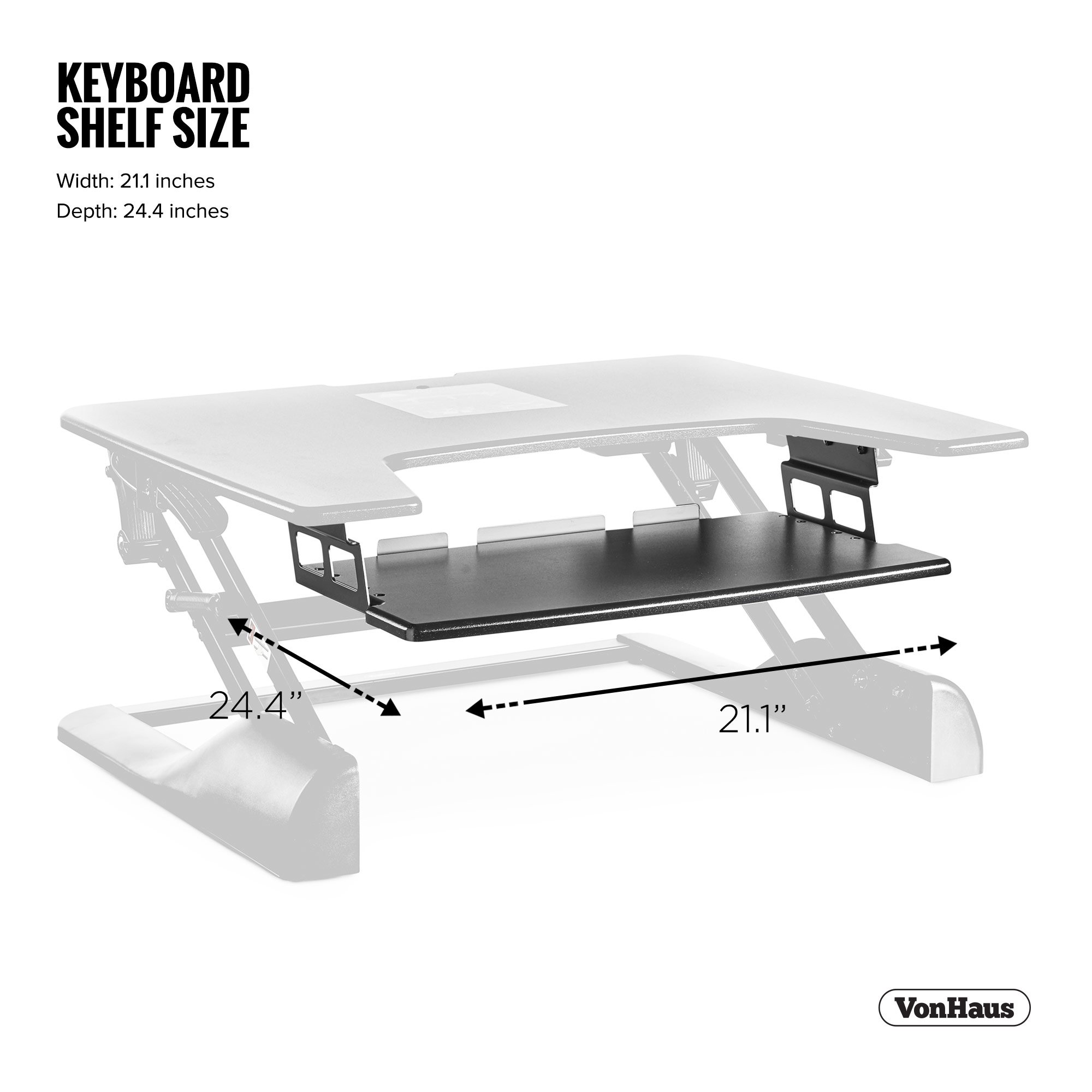 VonHaus postazione lavoro sit-stand due livelli nera