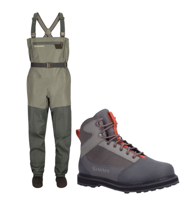 Simms Tributary set waders traspiranti + stivali Basalt