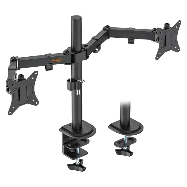 VonHaus Braccio Doppio Monitor 13-32" Regolabile VESA 75/100 Nero