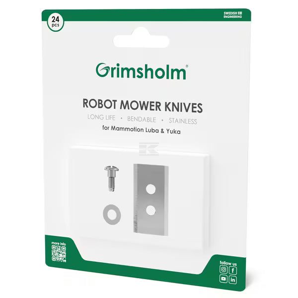 Grimsholm Mammotion Luba Yuka lame robot 24 pezzi inox
