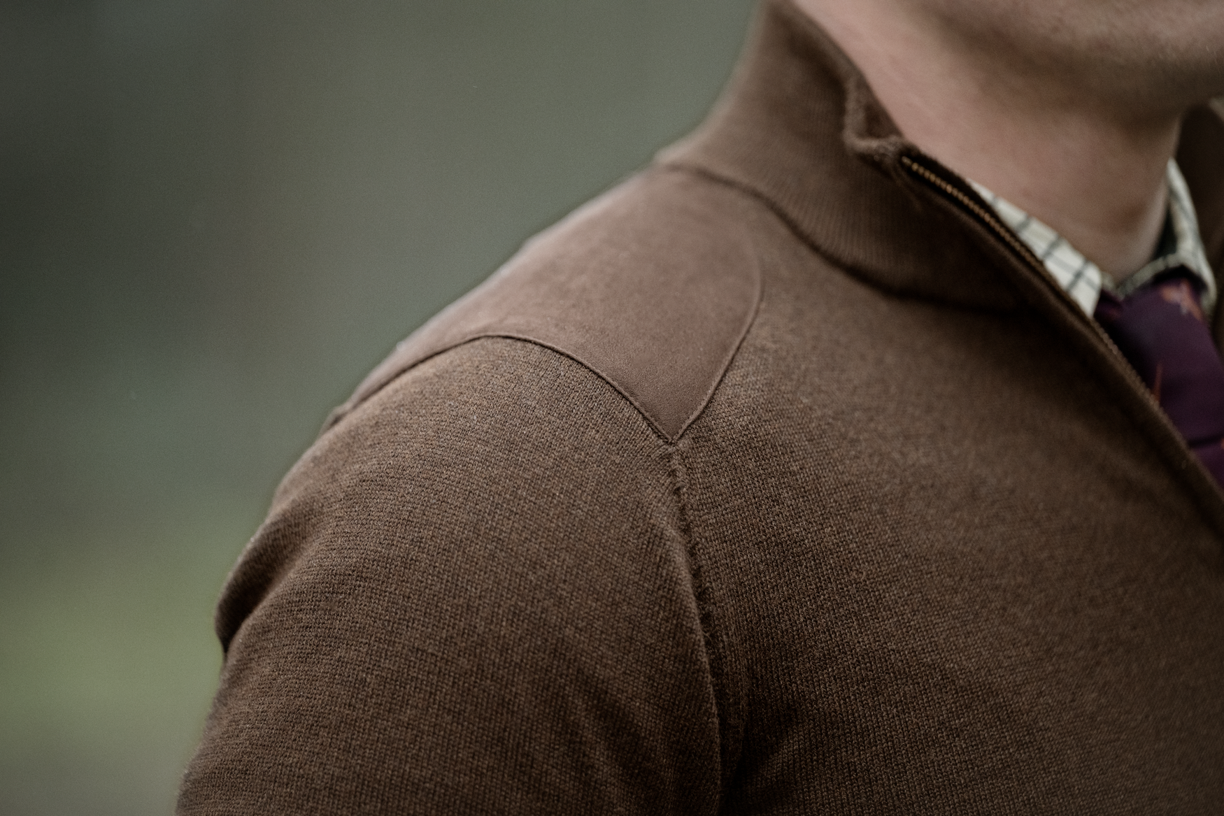 Seeland Pine felpa mezza zip marrone lana merino uomo