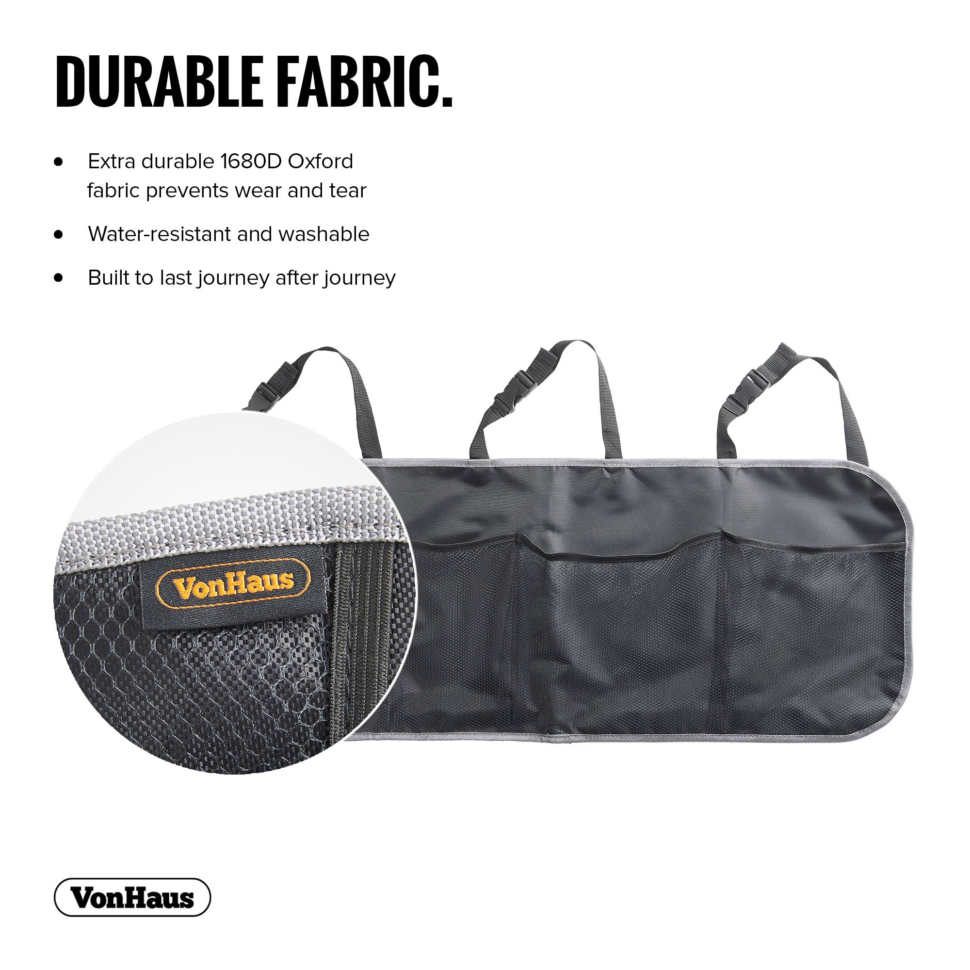 VonHaus organizer auto bagagliaio 4 tasche tessuto