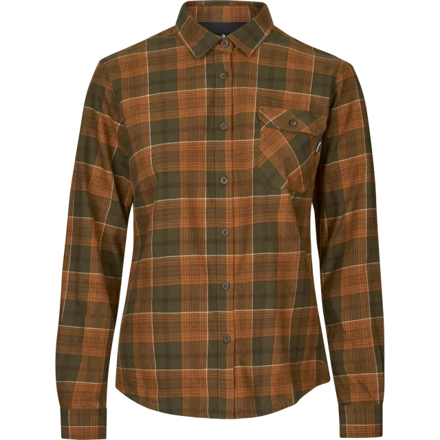 Seeland Skye Flannel camicia donna flanella Grizzly Brown quadri