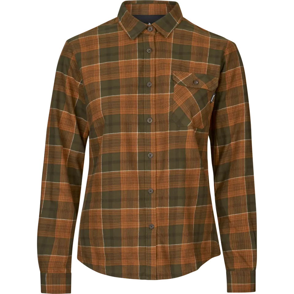 Seeland Skye Flannel camicia donna flanella Grizzly Brown quadri
