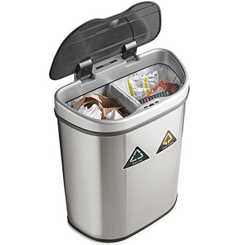 VonHaus bidone sensore 70L inox 2 scomparti automatico