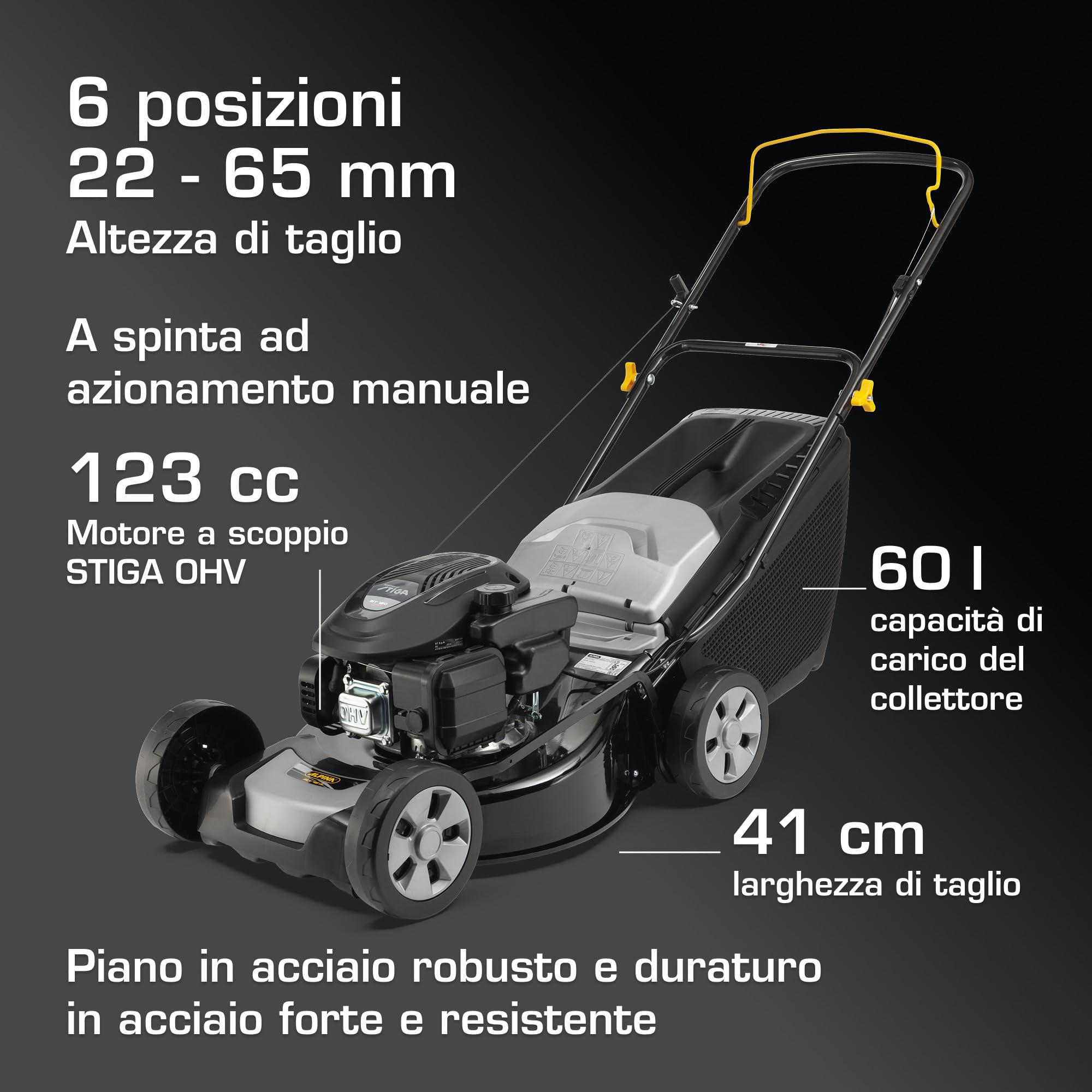 Alpina AL4 41 A Tagliaerba a Scoppio 41 cm per Prati fino a 1000 m²