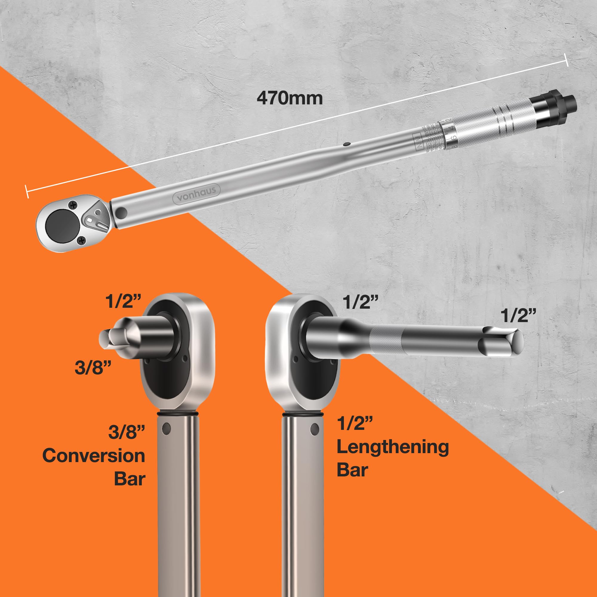 VonHaus Chiave Dinamometrica 1/2 30-210 Nm Cricchetto