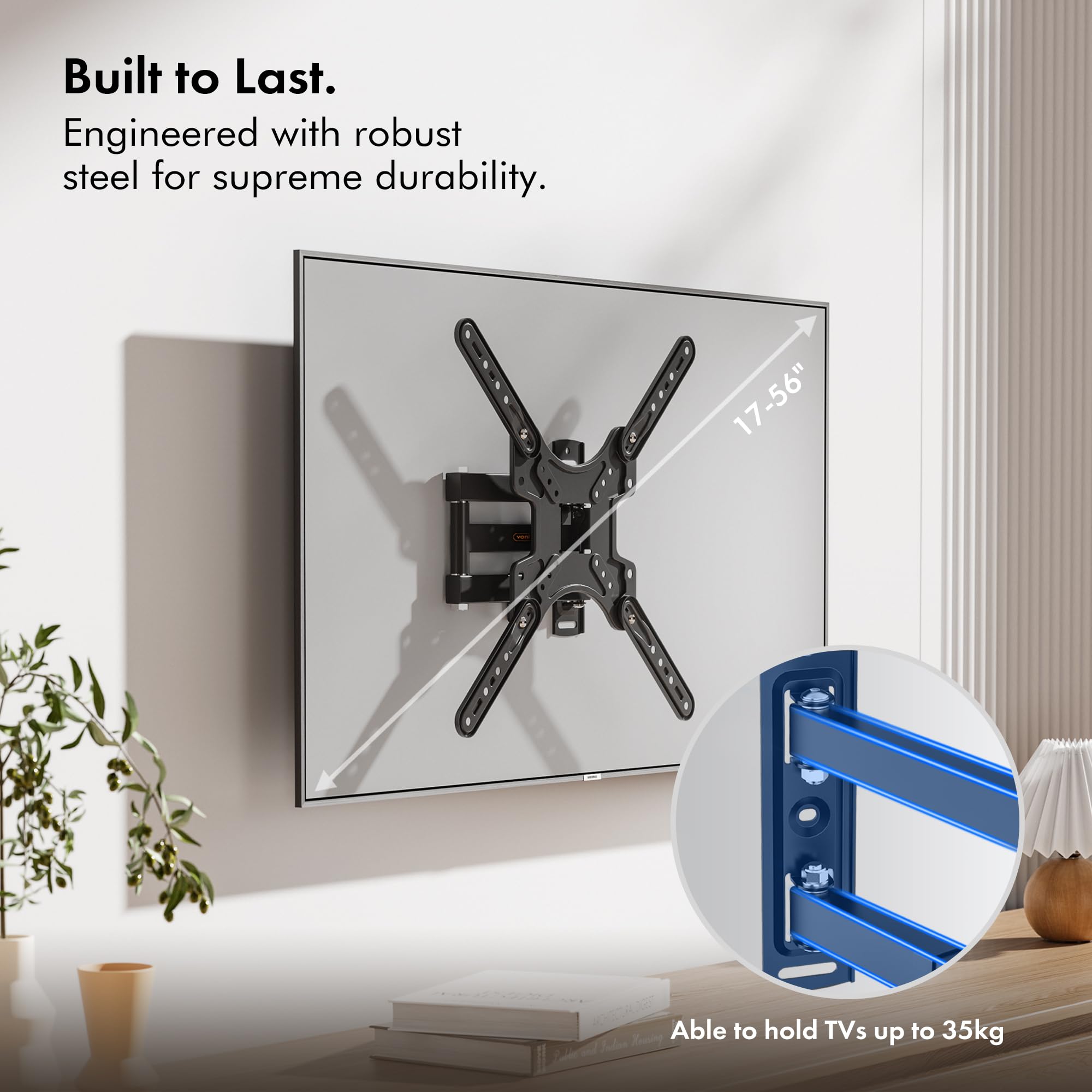 VonHaus supporto TV muro braccio 23-42 pollici 35 kg