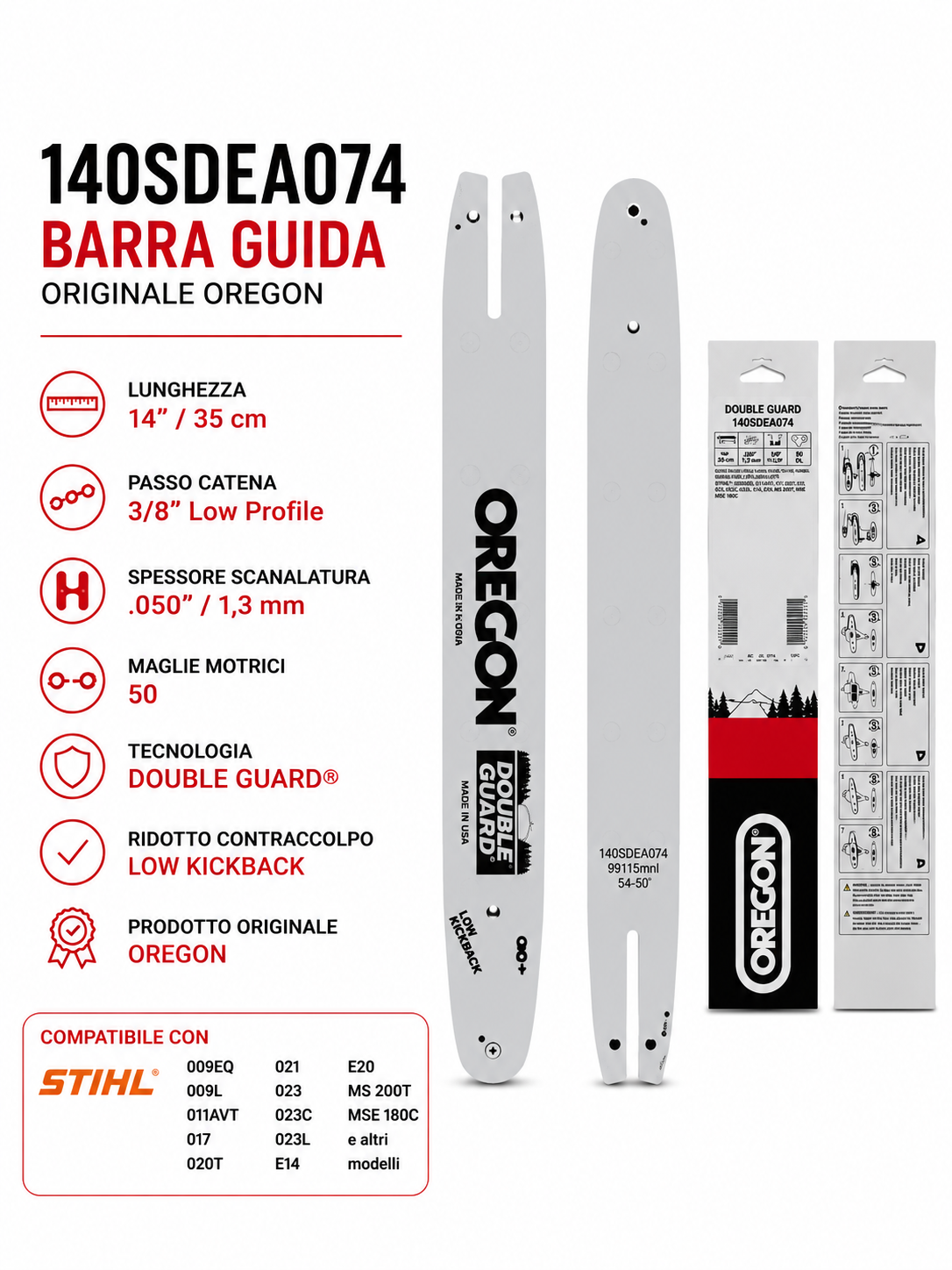 Oregon 140SDEA074 barra 14" 35 cm 50 maglie