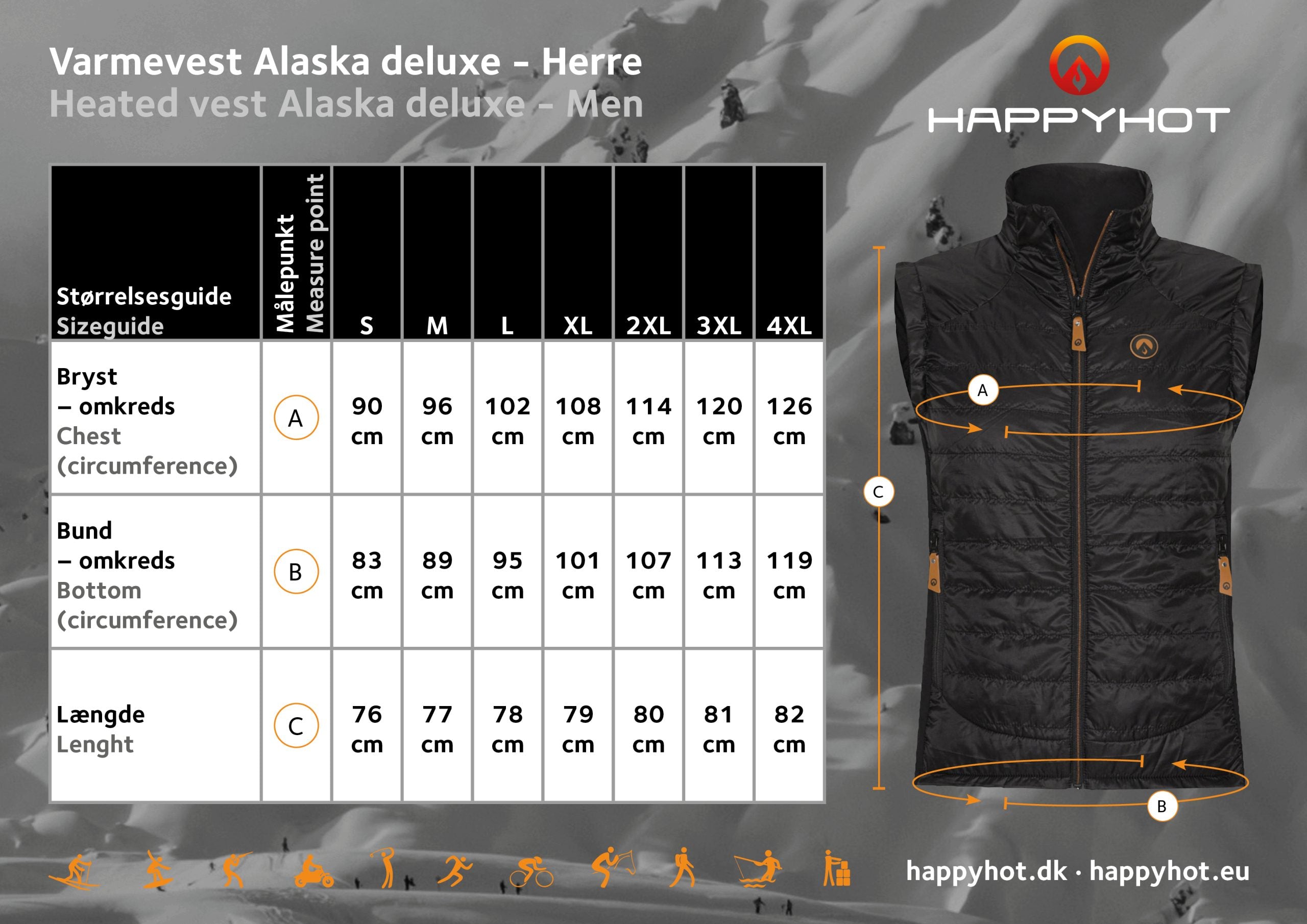 Happyhot Alaska gilet riscaldato uomo Thinsulate L