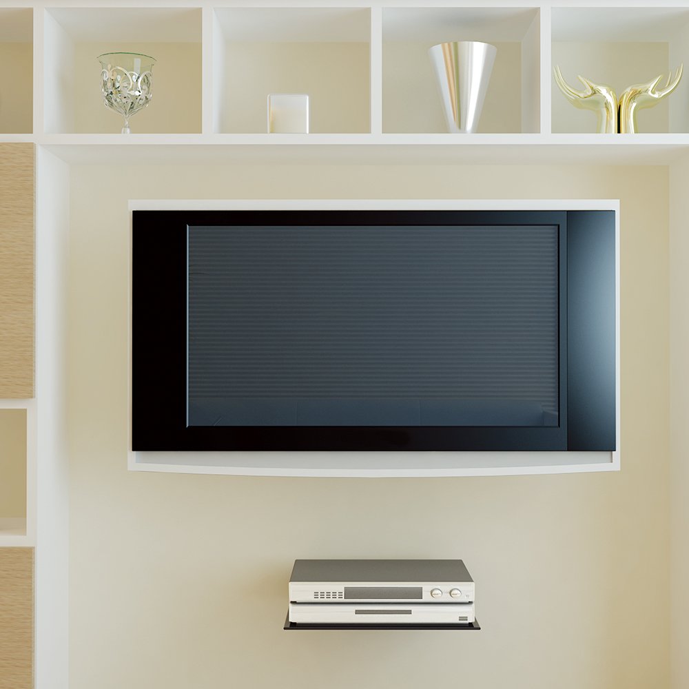 VonHaus Mensola TV Vetro Nero Singola 36x25 cm 8 kg