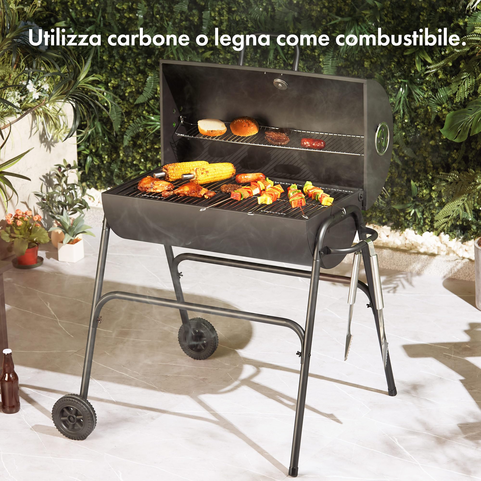 VonHaus Barbecue a Carbone 2 in 1 con Affumicatore