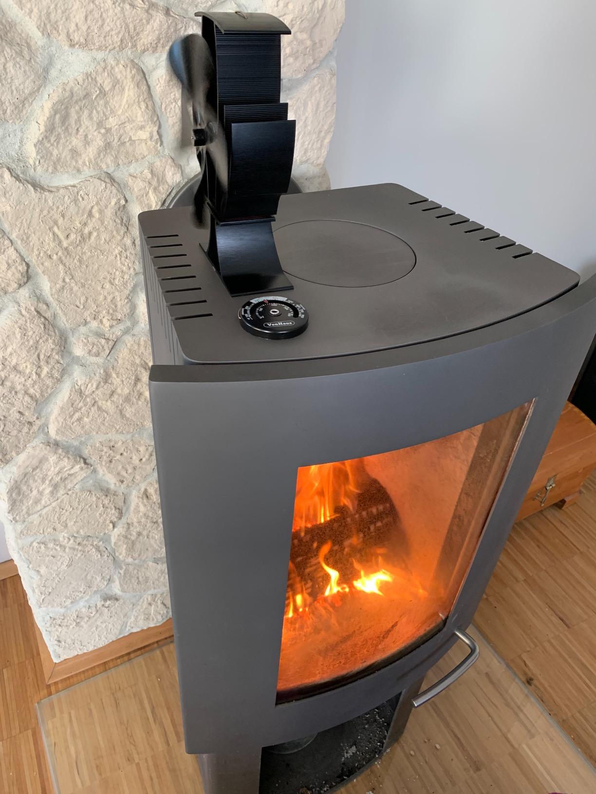 VonHaus Ventola per Stufa 4 Lame a Calore Silenziosa