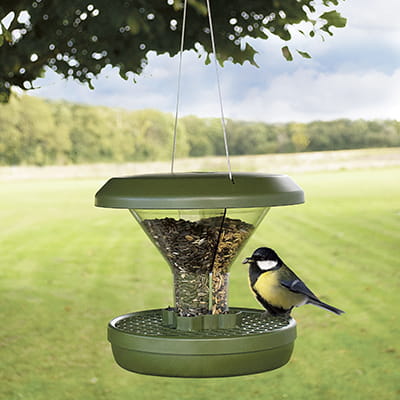 Ryom Smart Birds mangiatoia uccelli 2 scomparti verde