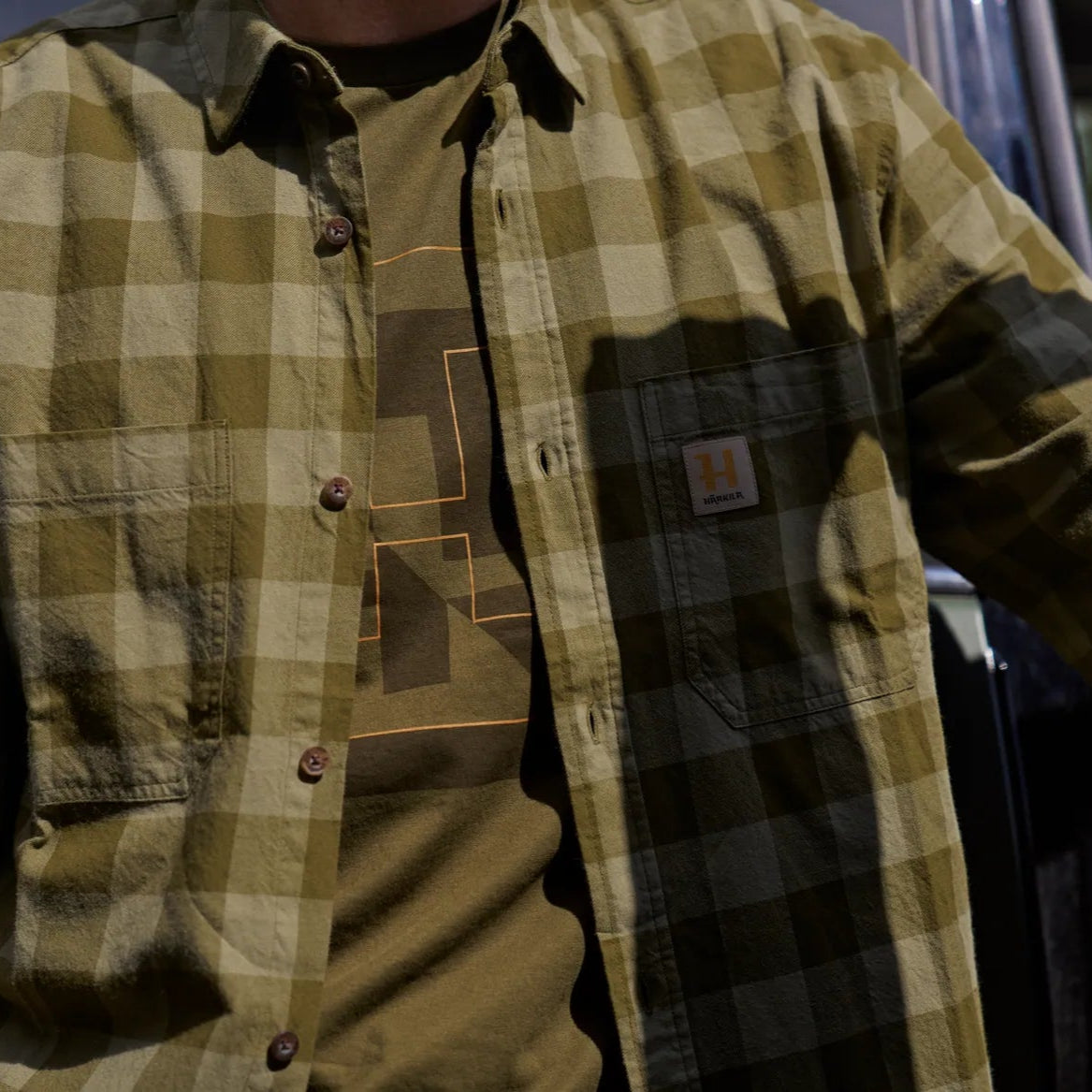 Härkila Skandinavisk L/S camicia caccia Dark Olive Check