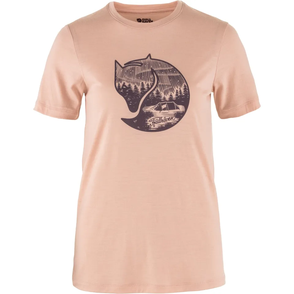 Fjällräven Abisko Wool Fox SS W t-shirt lana Chalk Rose-Port