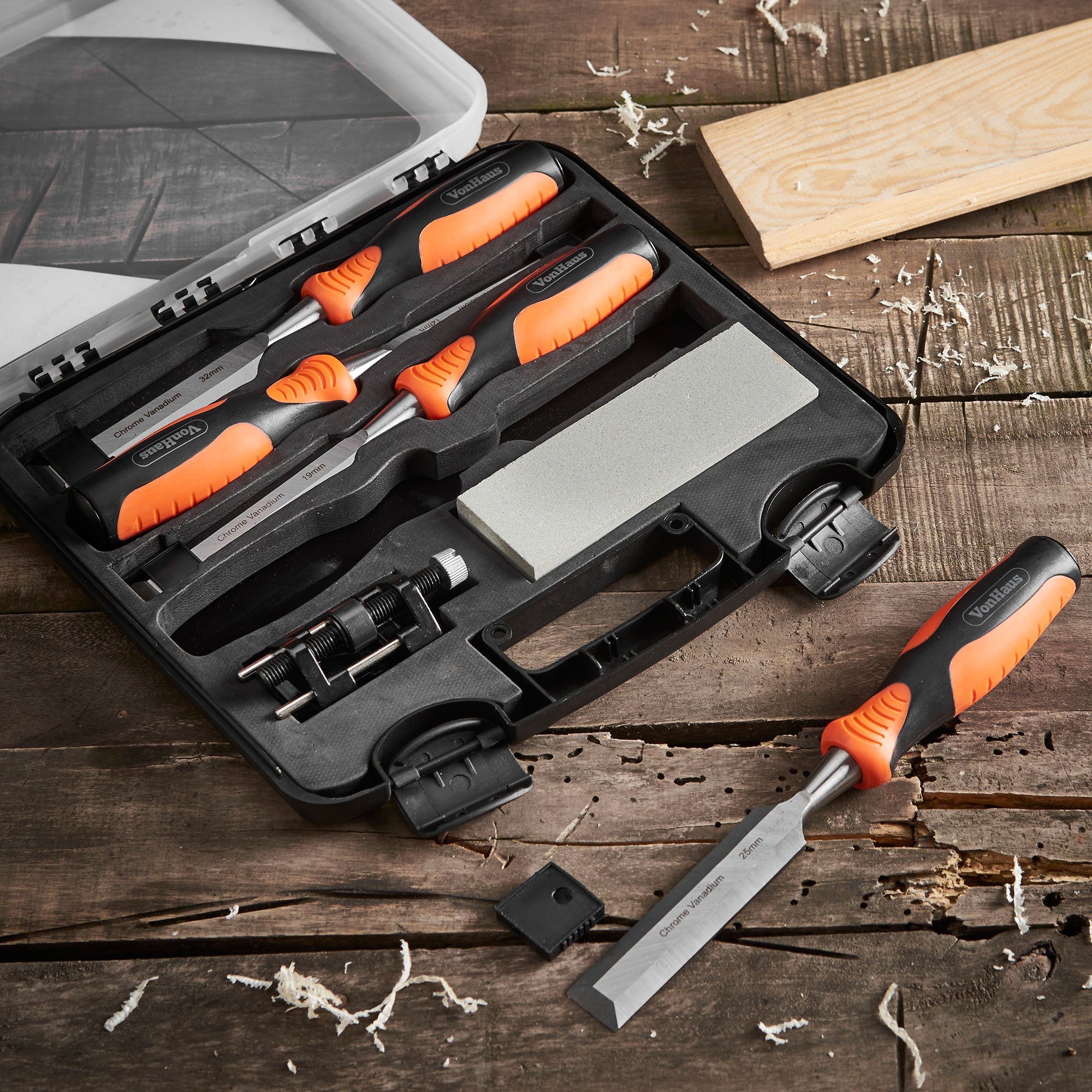VonHaus Set Scalpelli Legno 6 Pezzi 12-32mm Pietra