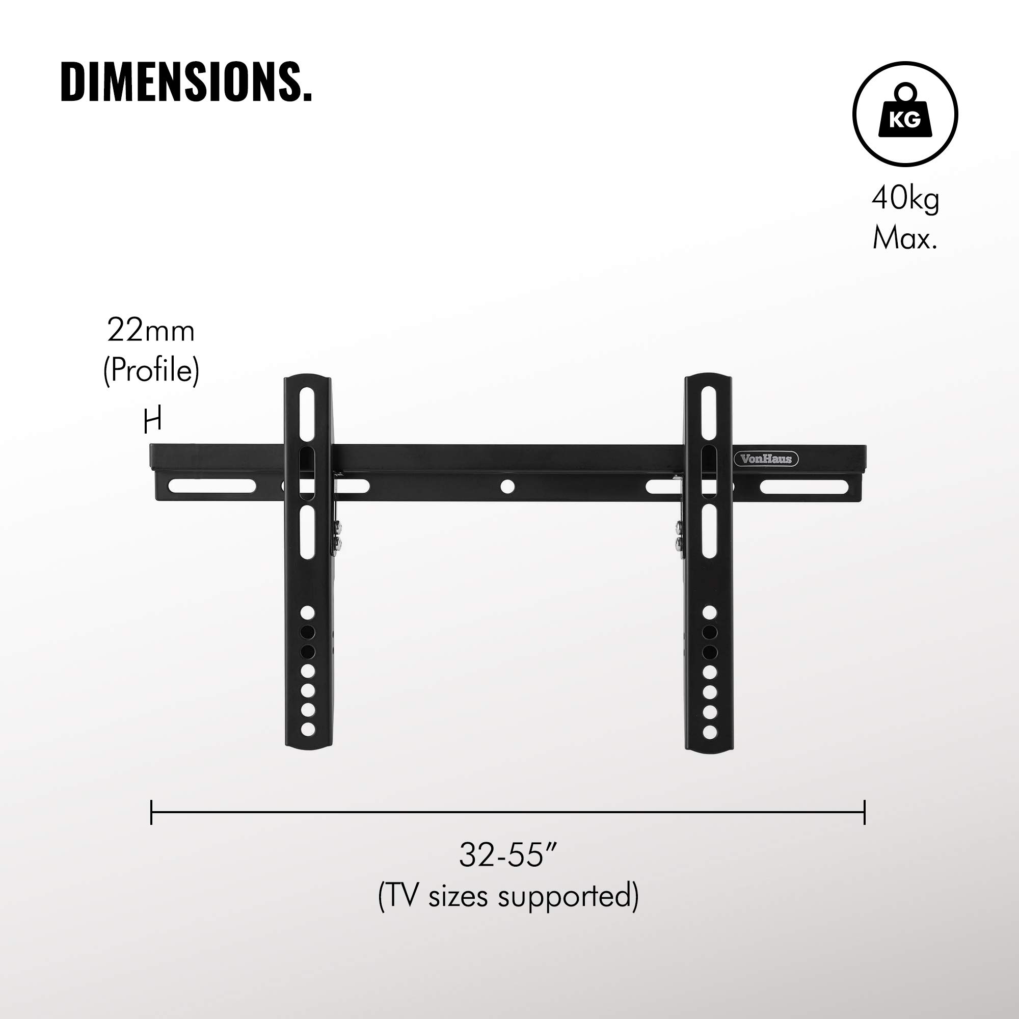 VonHaus staffa TV ultra slim 32-55 pollici VESA 400