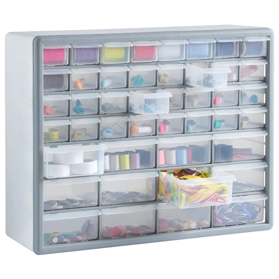 VonHaus Organizer 44 cassetti portaviti da parete grigio