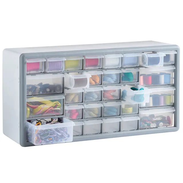 VonHaus Organizer 30 cassetti portaviti da parete grigio