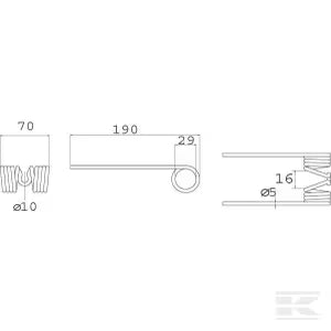Welger molla pick-up 190 mm ricambio acciaio