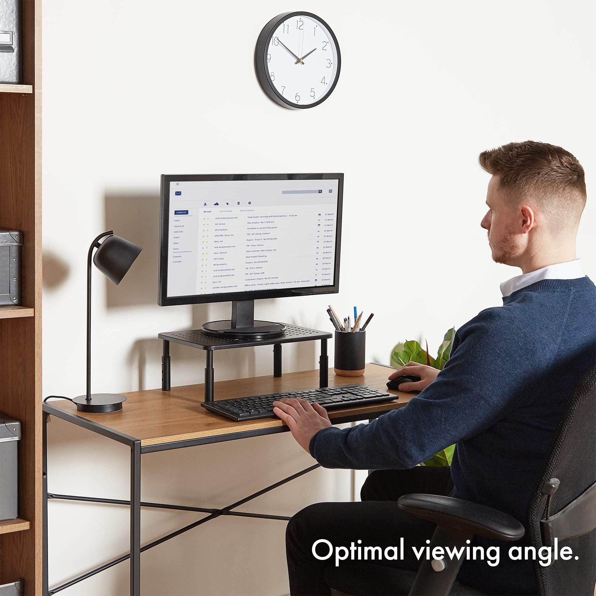 VonHaus supporto monitor acciaio regolabile ventilato