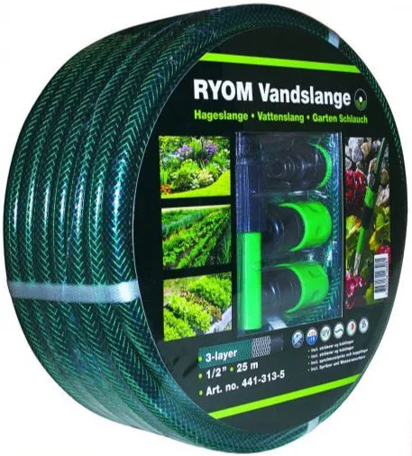 Ryom tubo da giardino verde 1/2" 25 m con raccordi