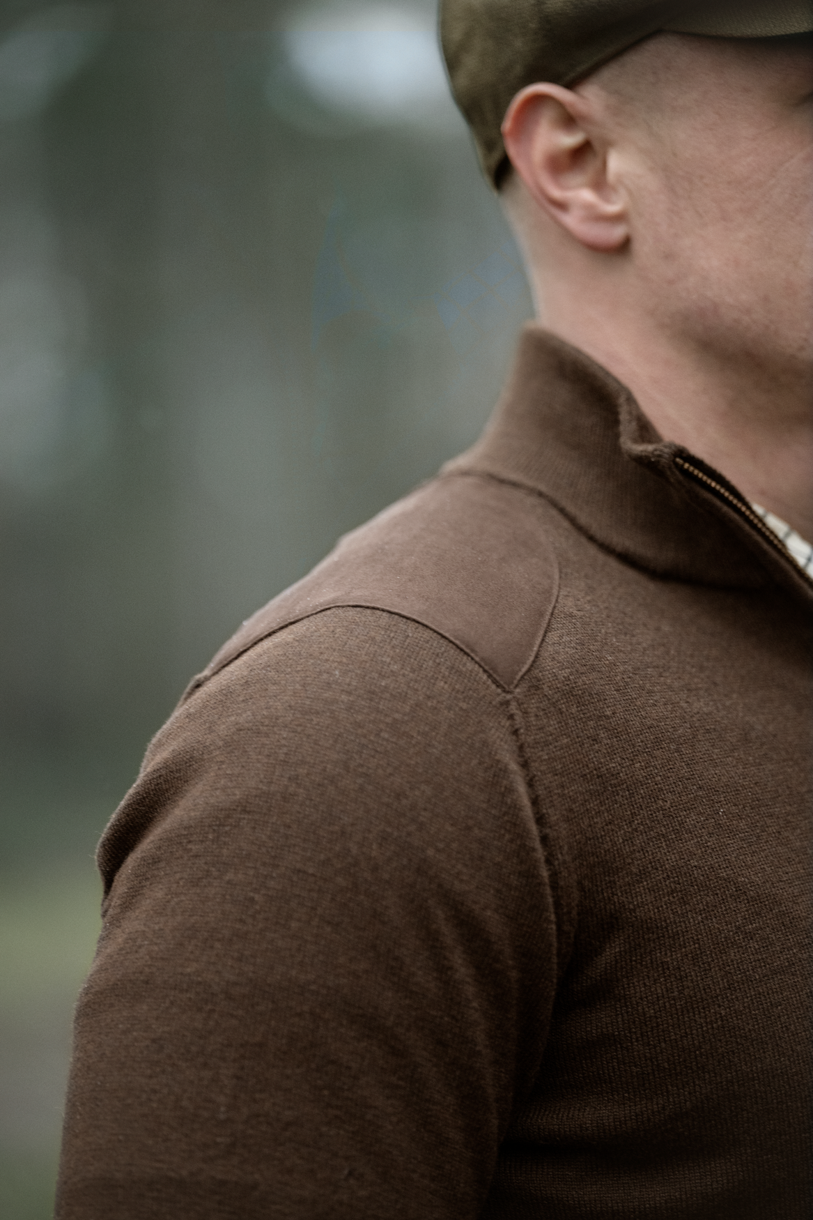 Seeland Pine felpa mezza zip marrone lana merino uomo