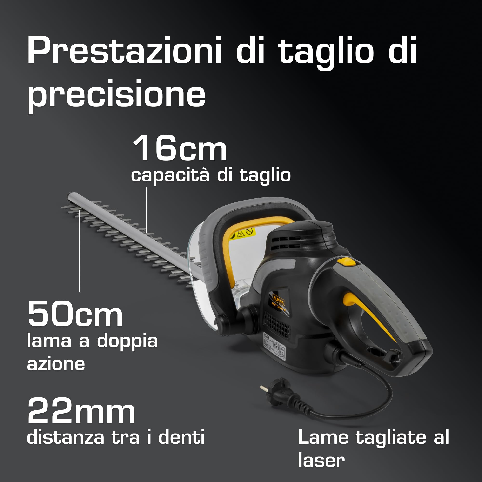 Alpina AHT 500 E tagliasiepi elettrico 50 cm 500W