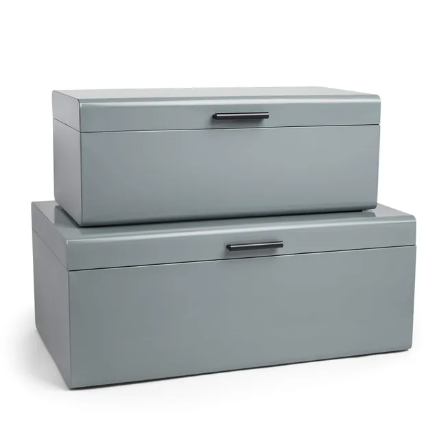 Vonhaus set 2 bauli carbone metallo grigio M+L