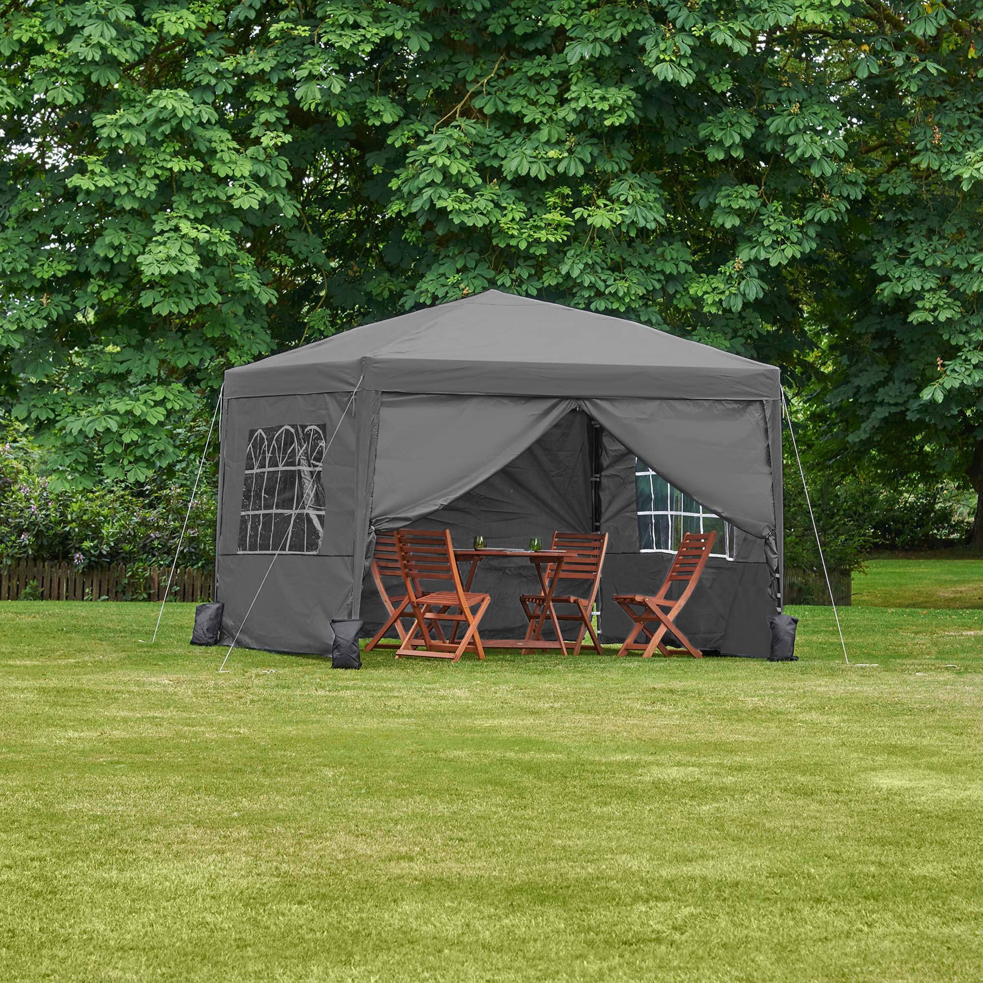 VonHaus Gazebo Pieghevole 3x3 m con 4 Pareti