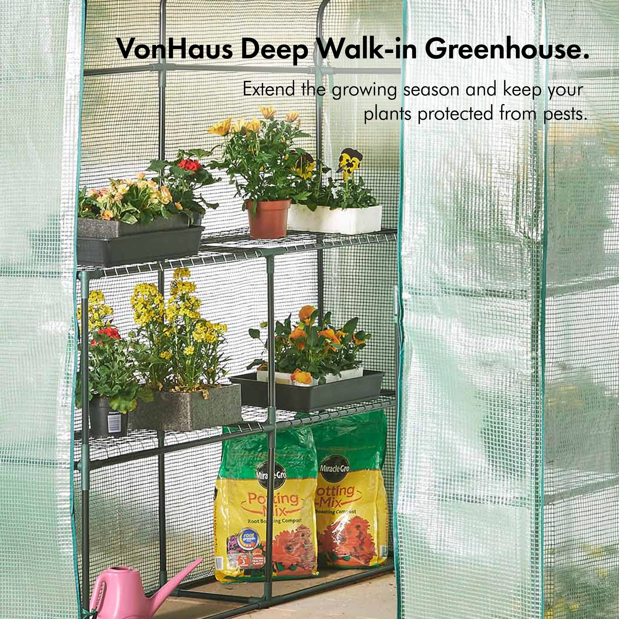 VonHaus Serra Compatta 193x143 cm 8 Ripiani PVC da Giardino