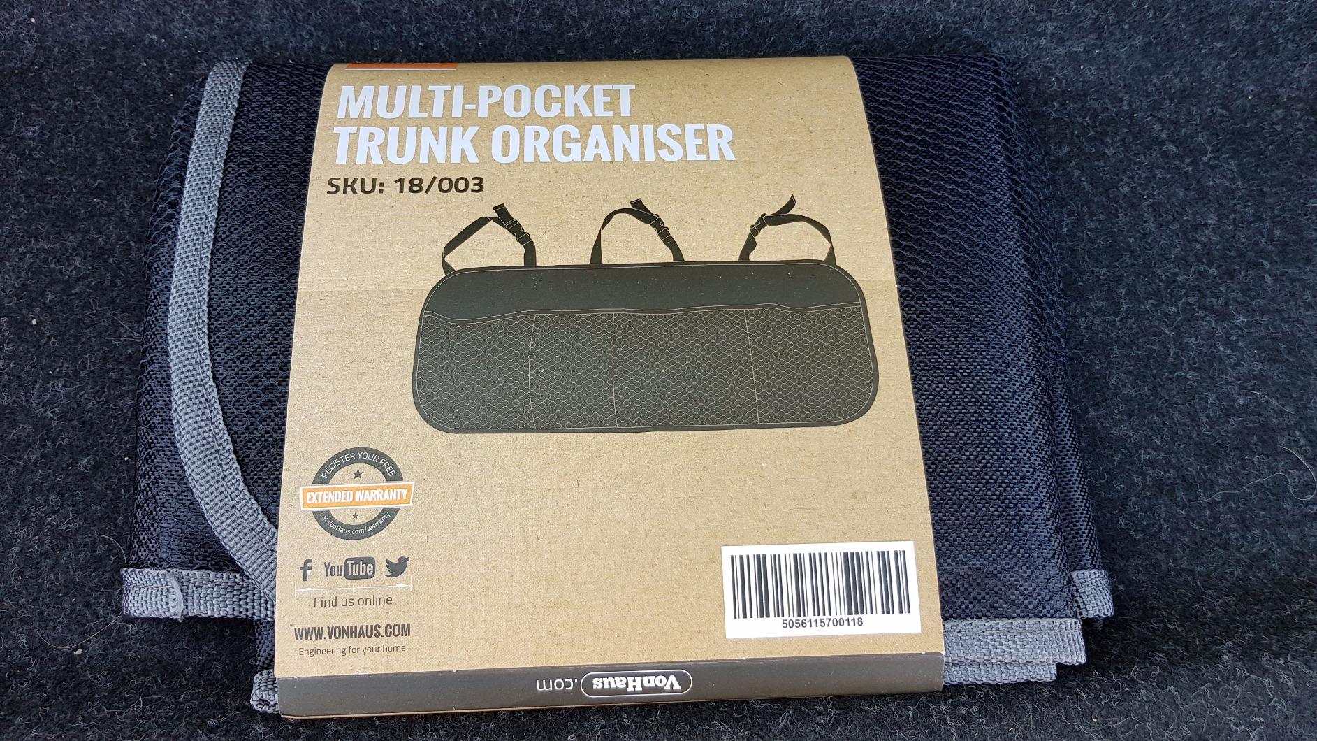 VonHaus organizer auto bagagliaio 4 tasche tessuto