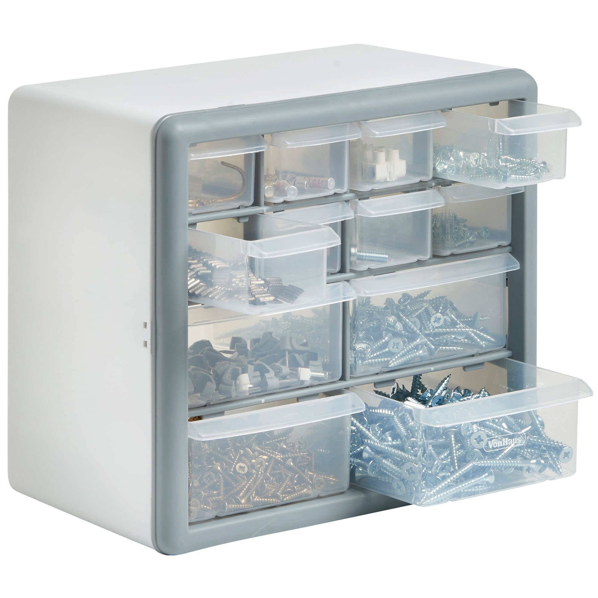 VonHaus Organizer 12 cassetti portaviti da parete grigio