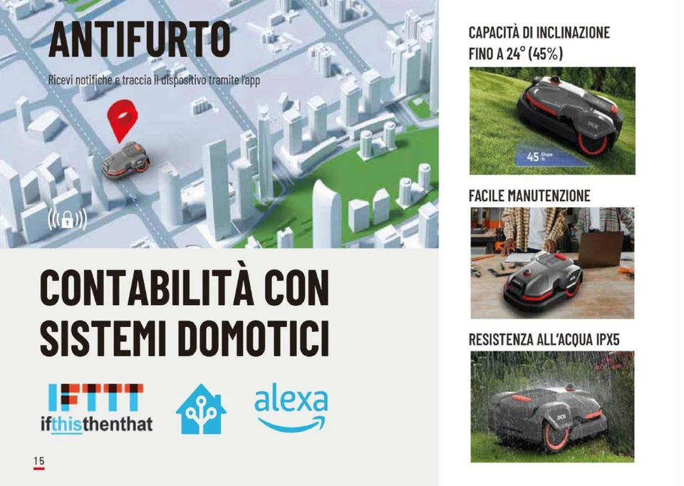 DCK KDRM220 4G robot rasaerba senza filo 2000 mq 14 zone
